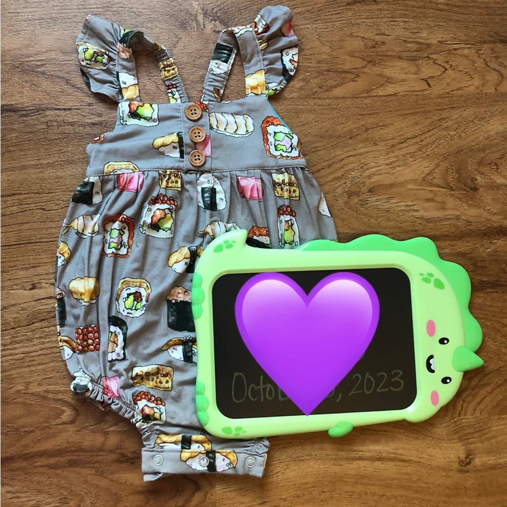 SOLD: Posh Peanut Sushi Bubble Romper 6/12m